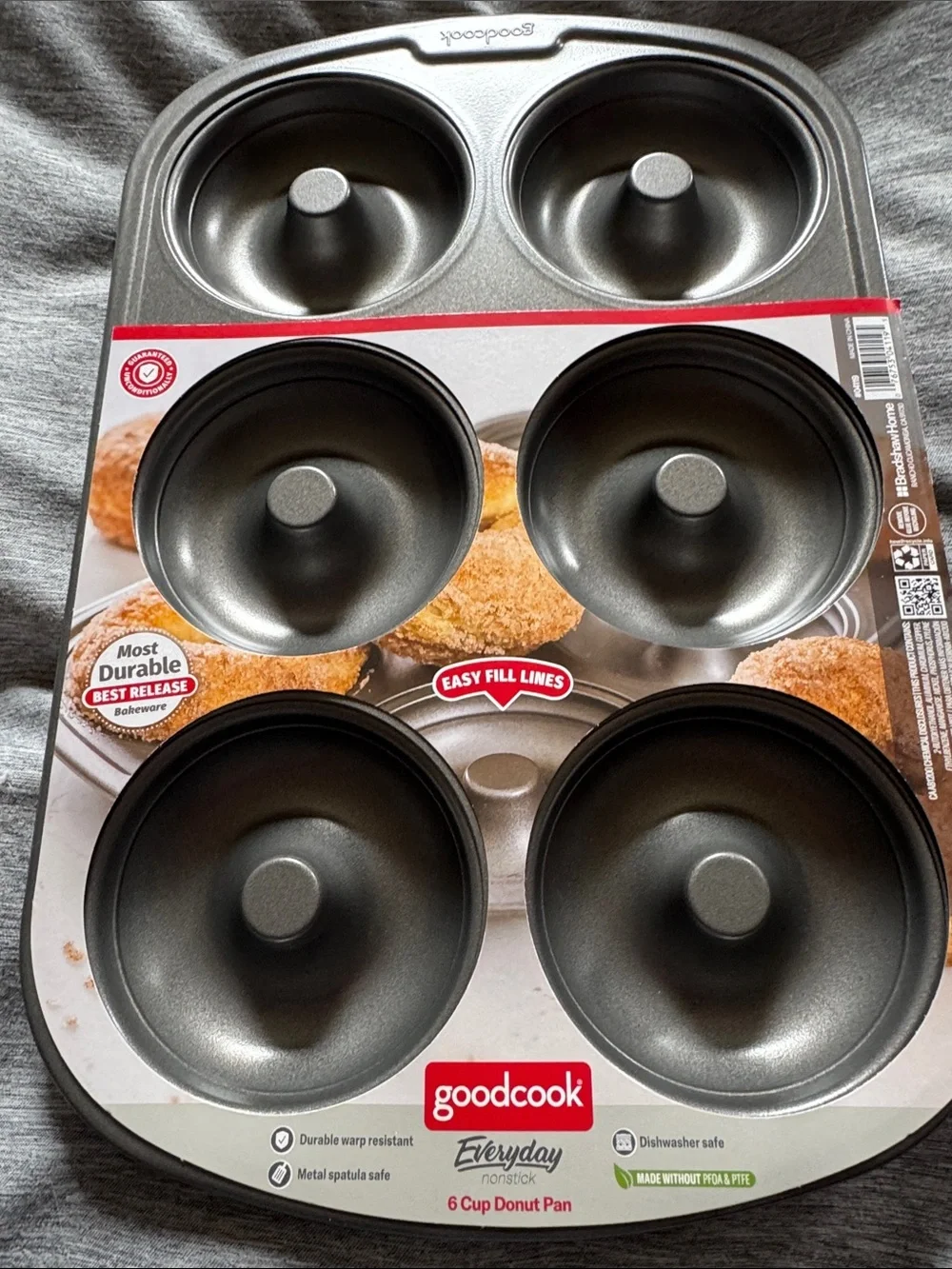 Goodcook Everyday Nonstick Black 6-Cup Donut Pan